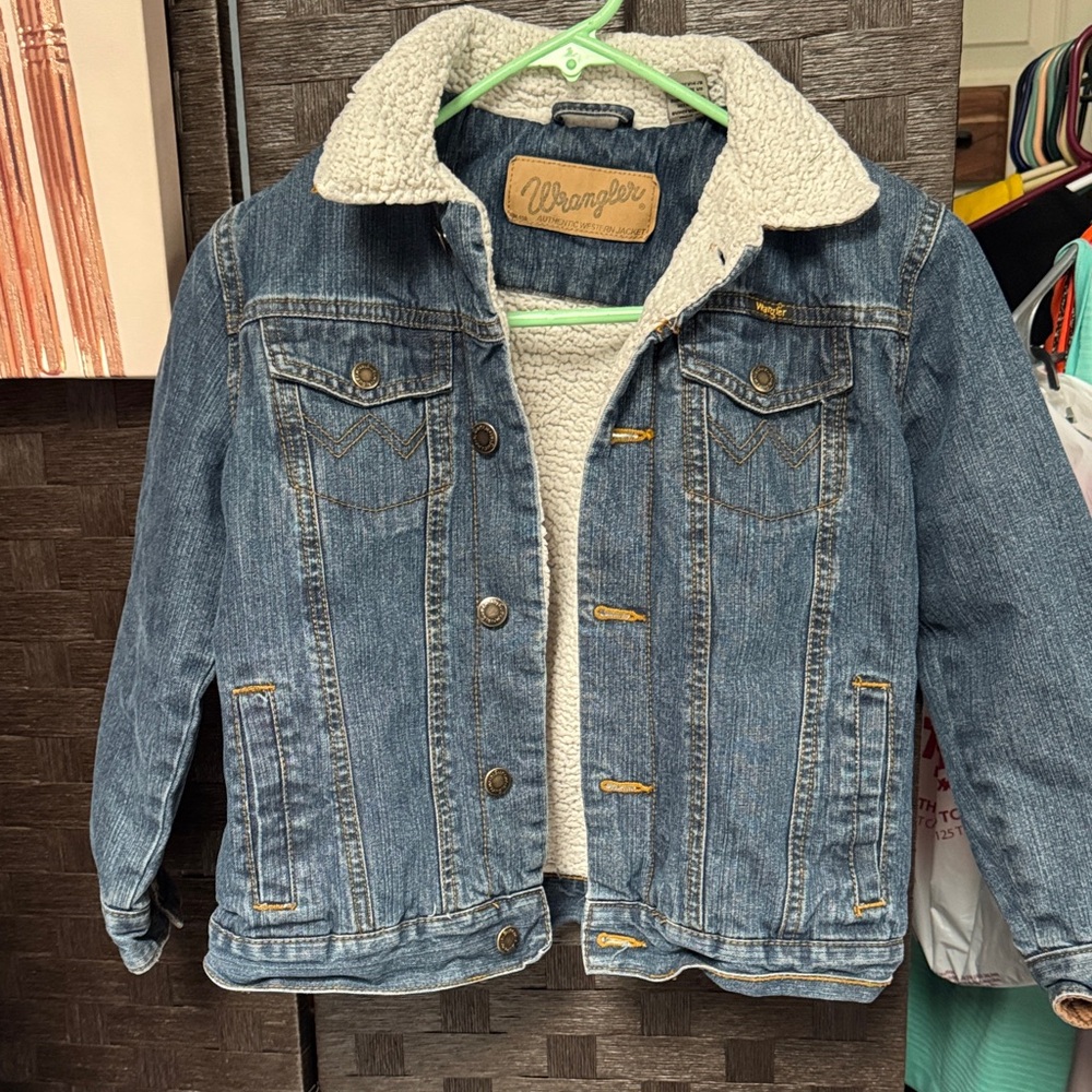 Wrangler Denim Jacket with Sherpa Collar
